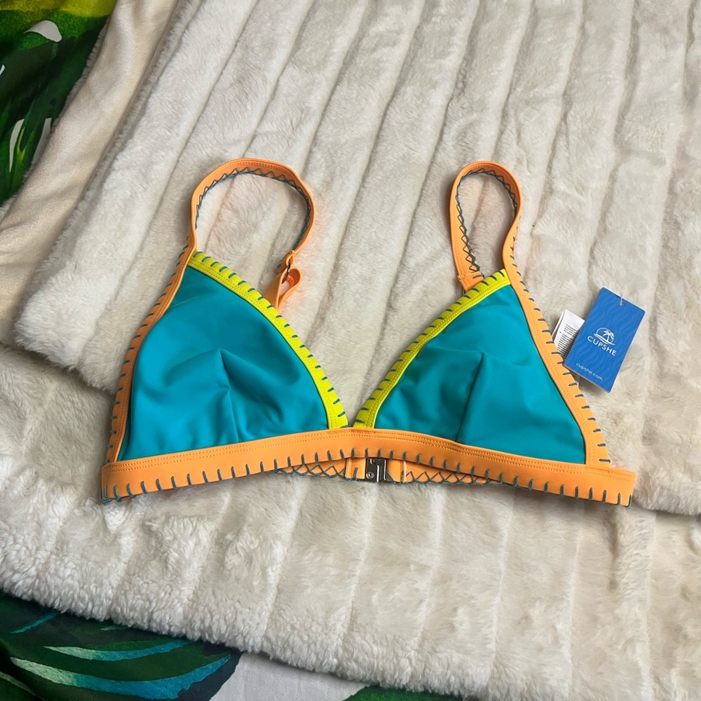 NWT Cupshe S Tropical Colorful Cruise Summer Miami Vacation Beach Bikini Top